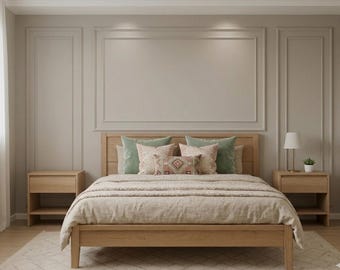 Kit voor wandafwerking moderne slaapkamer | Accentpanelen met decoratieve afwerking (klaar om te schilderen)