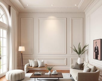 Pre-Cut Primed Wall Molding Kit, Easy Install Wainscoting Trim
