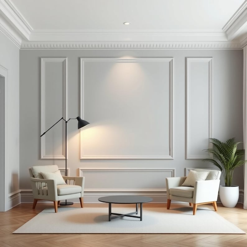 Pre-cut Primed Wall Molding Kit, Easy Install Wainscoting Trim - Etsy