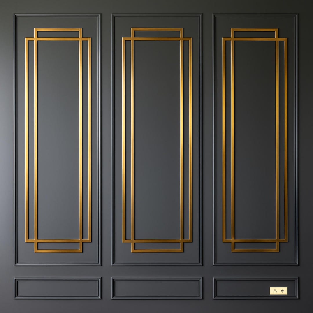 Gold Wall Molding Kit. DIY Pre-cut Modern Paneling - Etsy