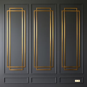 Gold Wall Molding Kit – DIY Pre-Cut Paneling, Easy Install, Lux Interior Trim, Modern Wainscoting,  Wall Decor