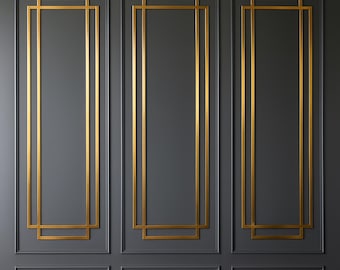 Gouden muurlijstkit. DIY voorgesneden moderne lambrisering