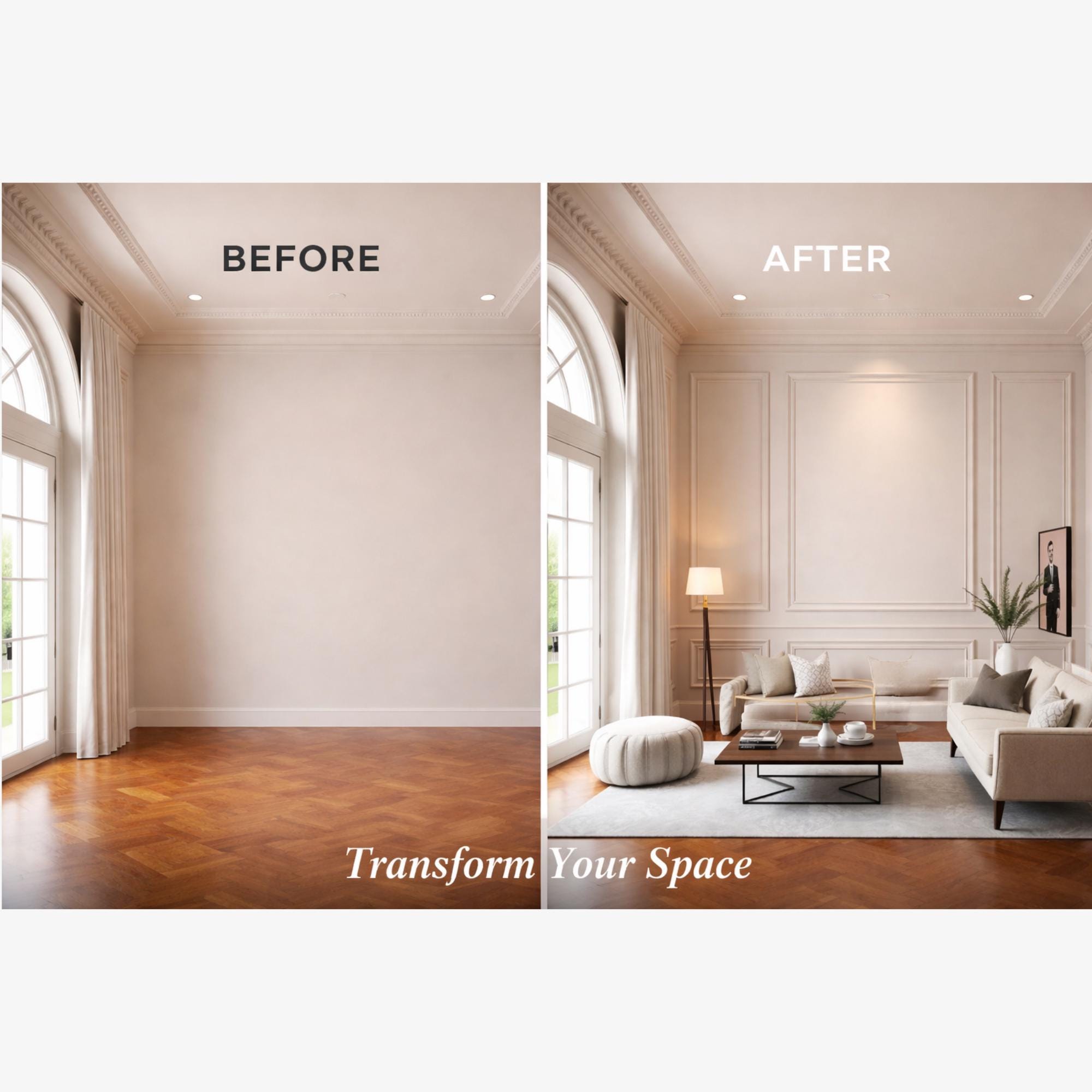 Pre-cut Primed Wall Molding Kit, Easy Install Wainscoting Trim - Etsy