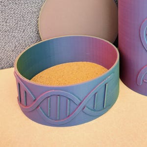 DNA Helix themed round container
