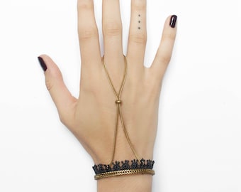 Lace bracelet - HIKORI - Black or Burgundy lace statement bracelet gypsy & boho handmade original jewelry simple bracelet handlet bracelet