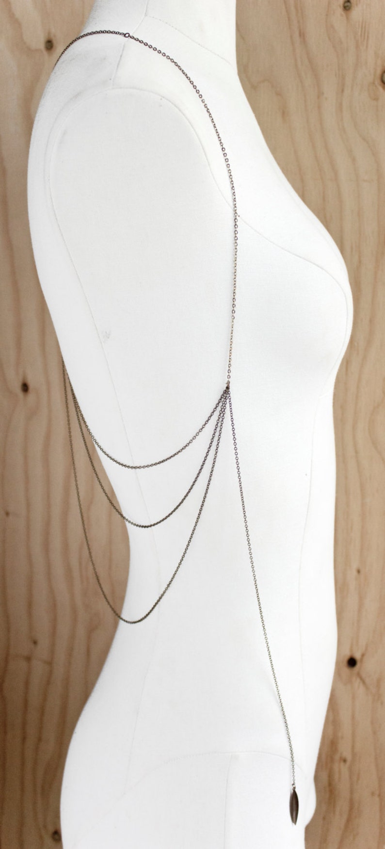 Body Harness Jewelry FALCON Black Lace Jewelry With Bronze Etsy