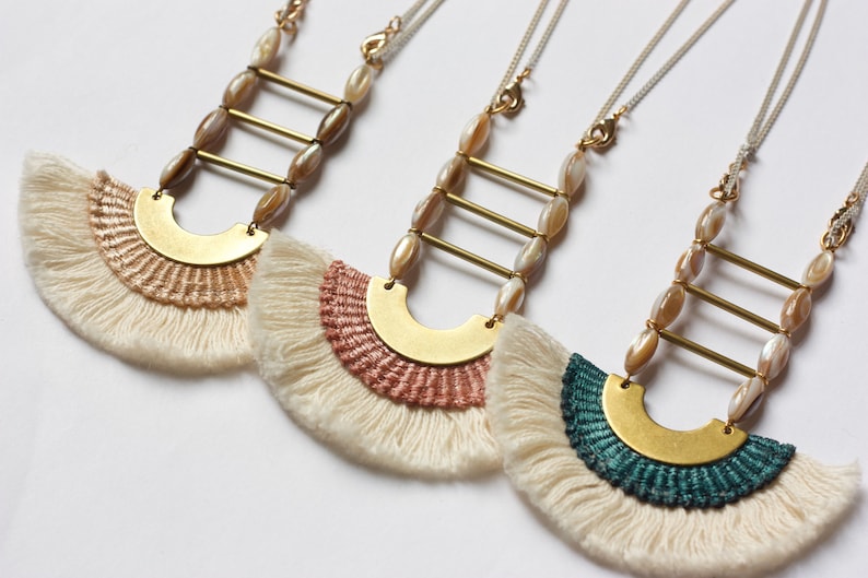 Firstmeet Boho Glass Bead & Shell Statement Necklace For Women – Adjustable Layered Jewelry - View #2