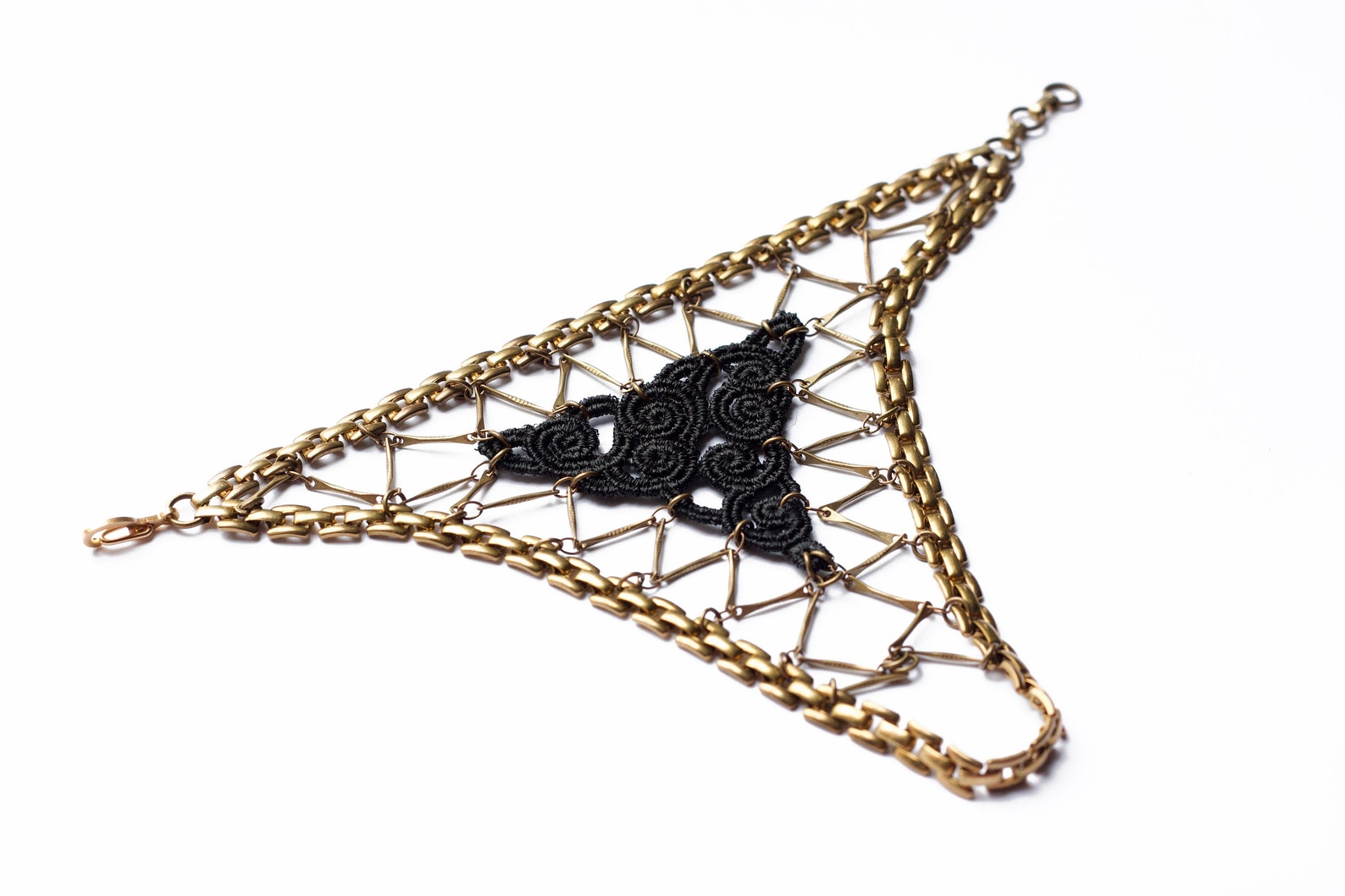Handlet Chain Lace Bracelet -REFRACTION- Thumb Chain Handlet Slave Bracelet Black ...