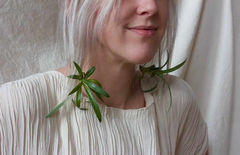 Sustainable statement earrings NATURAL SPECIMEN unusual ethical jewelry wearable nature hack floral seashell air plant botanical flowers image 6