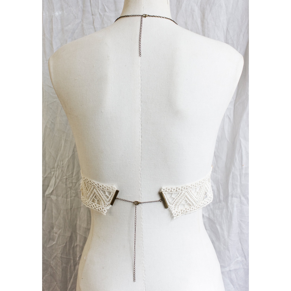 Body Harness Jewelry BELICOSA INCA Ivory Lace With Gold Etsy