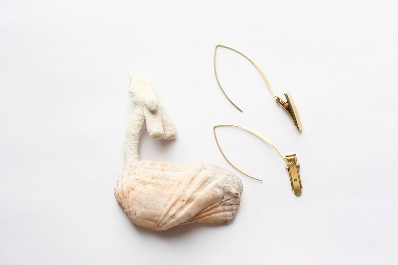 Sustainable statement earrings NATURAL SPECIMEN unusual ethical jewelry wearable nature hack floral seashell air plant botanical flowers image 3