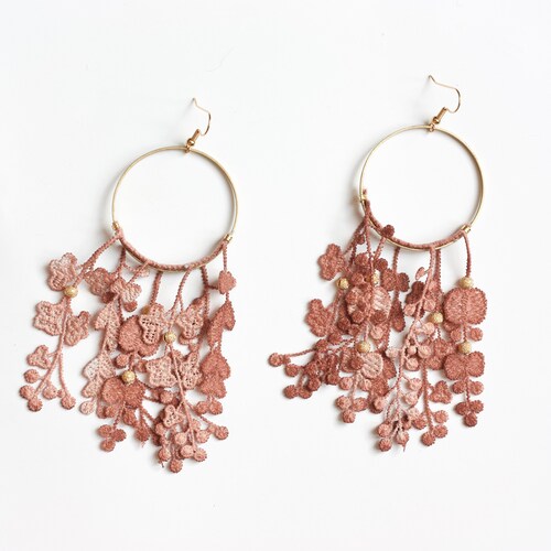 Wine Red Cascade Earrings Wine Red Cascade Earrings