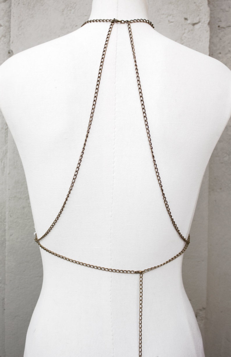 Body Harness Jewelry TRIGONOMETRY Black White Lace Mesh Etsy