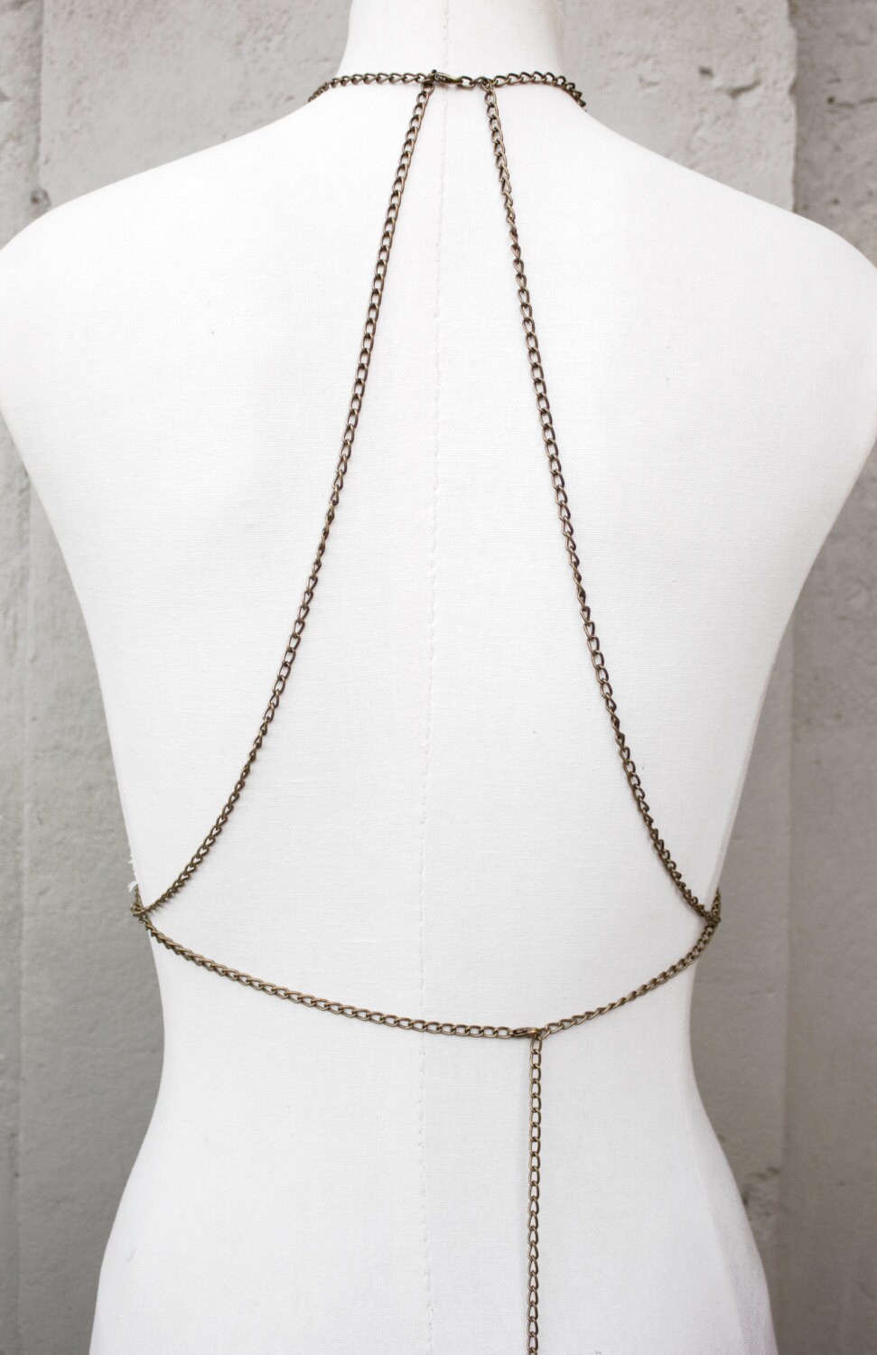 Body Harness Jewelry TRIGONOMETRY Black White Lace Mesh Etsy