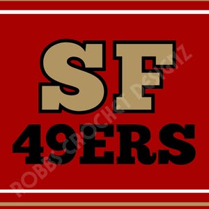 San Fransico 49ers Crochet Blanket PATTERN (SC)