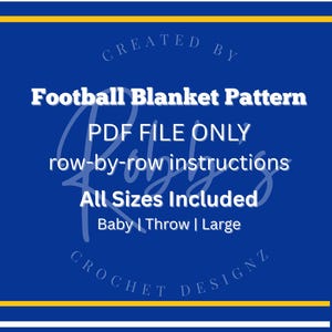 Football Crochet Blanket PATTERN (SC) | All Sizes Included | PDF Digital Download