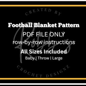 Football Crochet Blanket PATTERN (SC) | All Sizes Included | PDF Digital Download