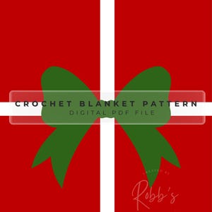 Christmas Bow Crochet Throw Pattern | Holiday Graphgan | SC Blanket Pattern | Digital Download