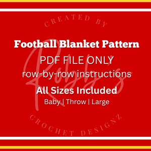 Football Crochet Blanket PATTERN (SC) | All Sizes Included (PDF Digital Download)