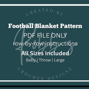 Football Crochet Blanket PATTERN (SC) | All Sizes Included | PDF Digital Download