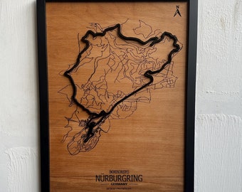 Nürburgring Nordschleife Race Track Wooden Wall Art  | Race Track | F1 Formula | Gift Decor