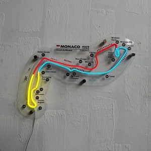Neonracebaan Circuit de Monaco | Neon racebaan | F1-formule | Ontwerp racebanen | Cadeaudecoratie | Woondecoraties | Simracen