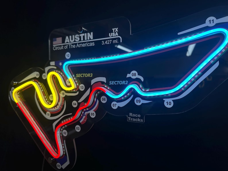 America COTA Circuit Neon Racerbana | F1-formel | Design av racerbanor | Simracing bild 11