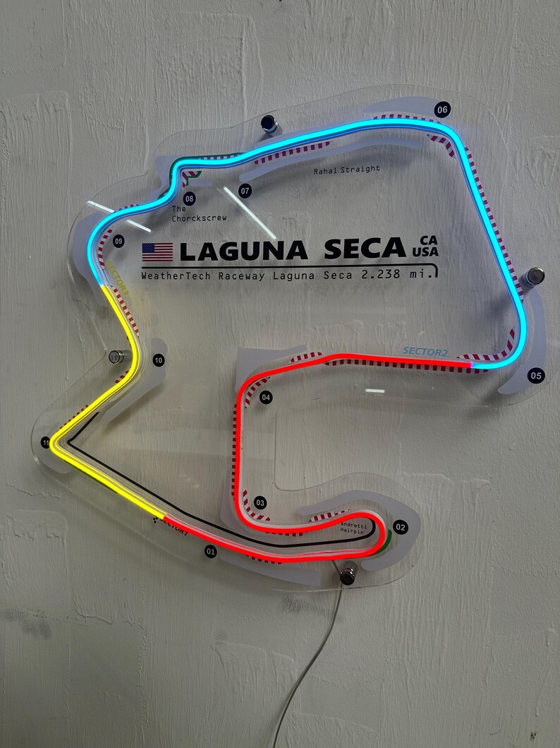 Laguna Seca Raceway Neon Race Track | Neon Race Track | F1 Formula ...