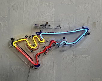 Circuit of The America COTA Neon Race Track |  Race Track | F1 Formula | Race Tracks Design | Gift Decor | Home Decor | Sim Racing