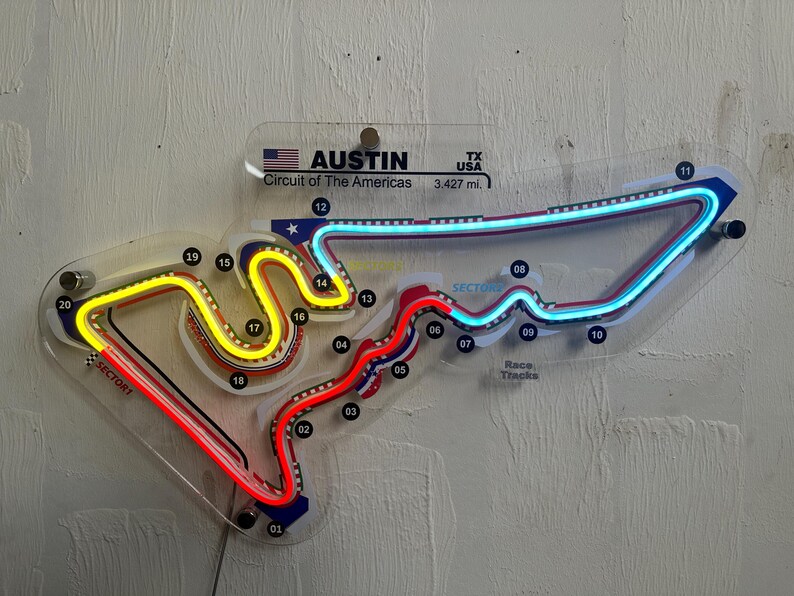America COTA Circuit Neon Racerbana | F1-formel | Design av racerbanor | Simracing BLACK