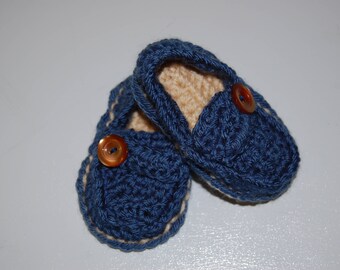 Gehaakte loafers voor babyjongens