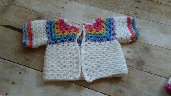rainbow baby cardigan