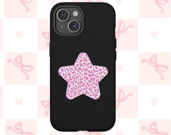 Cheetah Star Phone Case: Pink Y2k Protective Cover