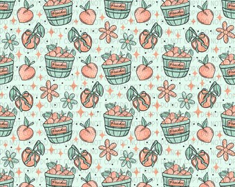 Peaches PNG Seamless Pattern Digital Paper Background Popular Trendy ...