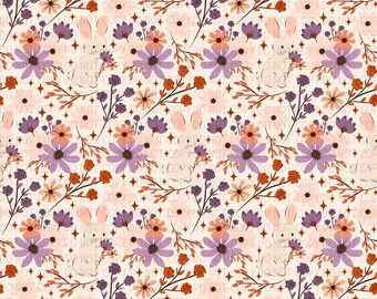Easter Bunny Seamless Pattern PNG Digital Paper Spring Floral ...