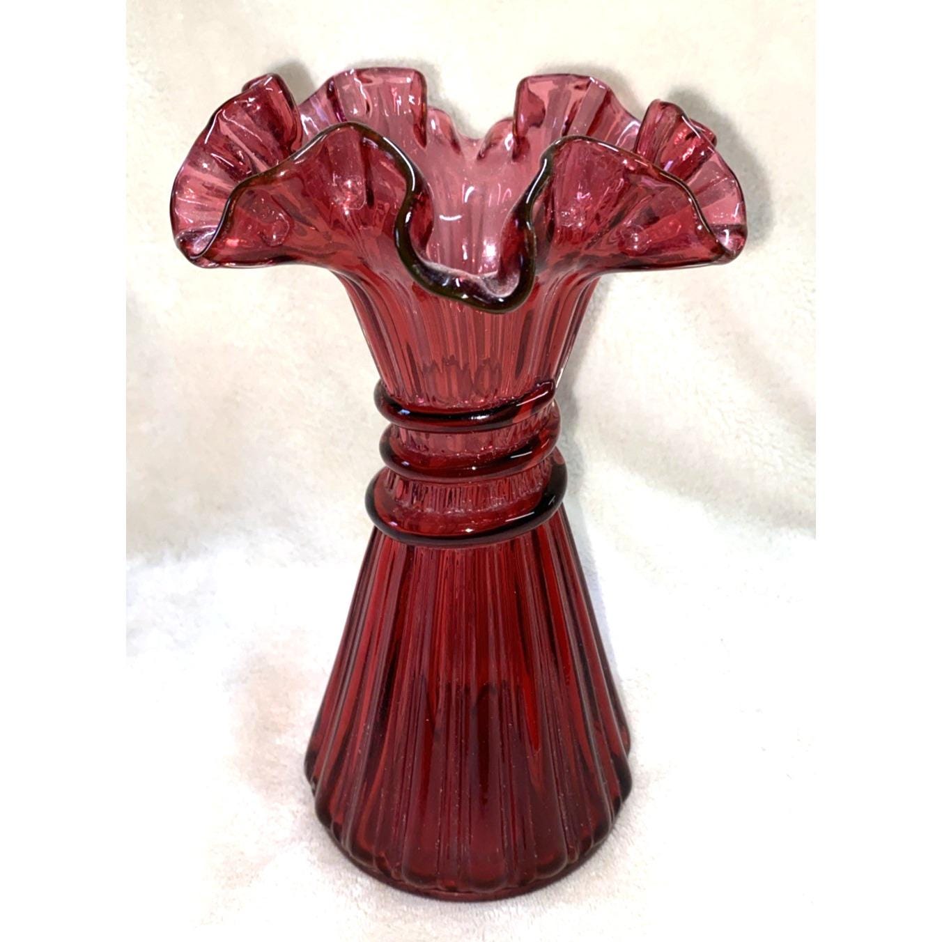 Red fenton glass - Etsy 日本