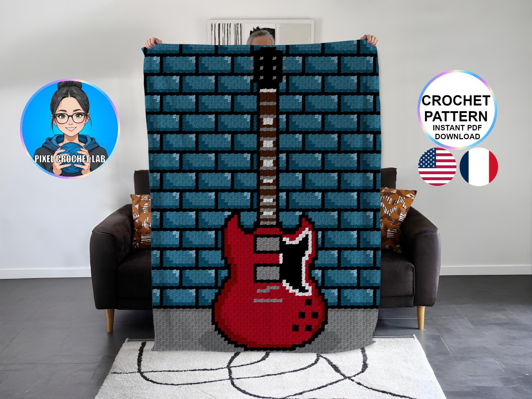 Porte-clés Guitare En Bois - Iron Maiden Eddie Tribute - Collection 1/9 Fait Main