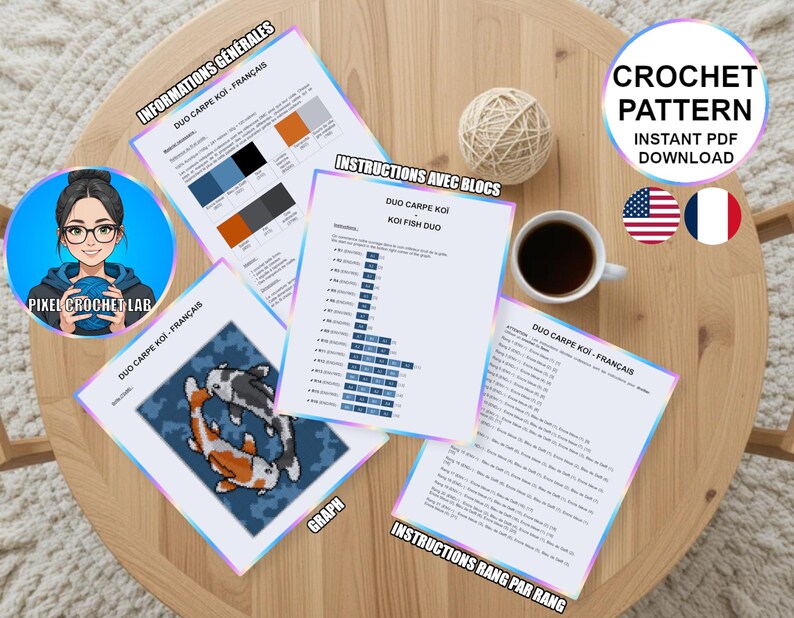 Koi Fish C2C Crochet Blanket Pattern | Corner to Corner Graphghan Throw ...