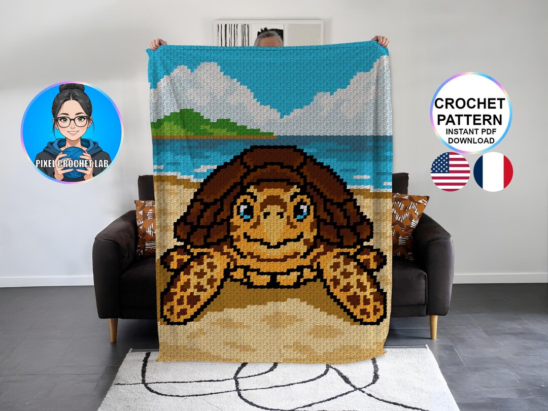 Sea Turtle C2C Crochet Blanket Pattern | Corner to Corner Graphghan ...