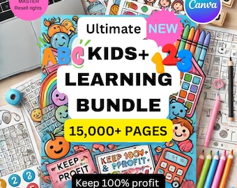 Ultimate Kids Learning Bundle | 15,000+ Printable Pages | Homeschool Worksheets | Toddler & Preschool Activities | Educational Printables