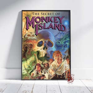 The Secret of Monkey Island Poster | Guybrush Threepwood Wall Art | Unframed Canvas Print | Gift Game Poster