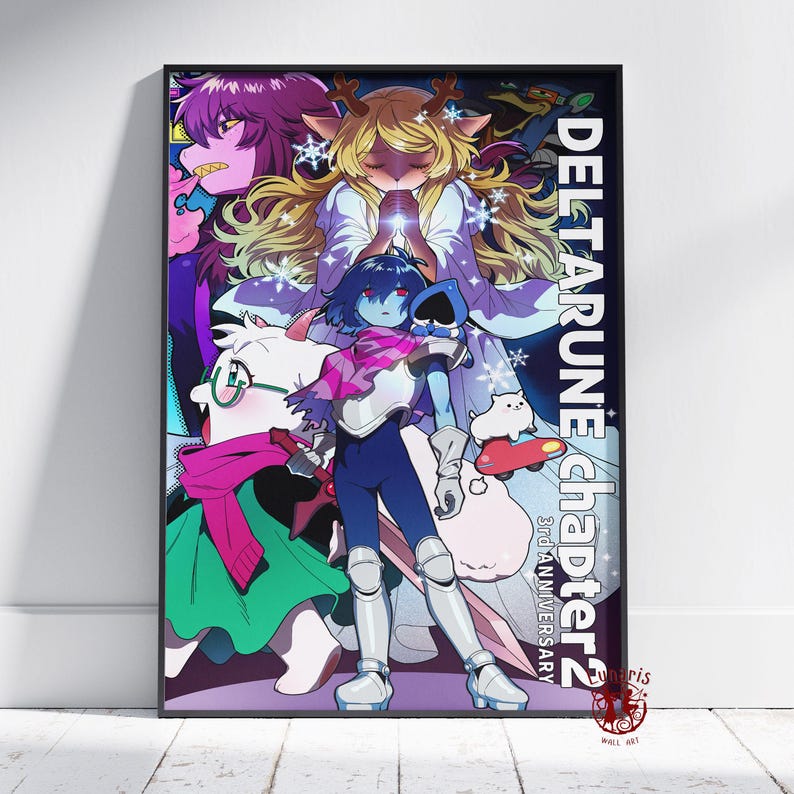 Deltarun Poster | Kris Dreemurr Wand Kunst | Ungerahmt Leinwanddruck | Geschenk Spiel Poster Style #10