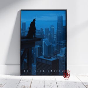 Póster de El caballero oscuro / Arte mural de Gotham / Impresión en lienzo sin marco / Póster de película de regalo