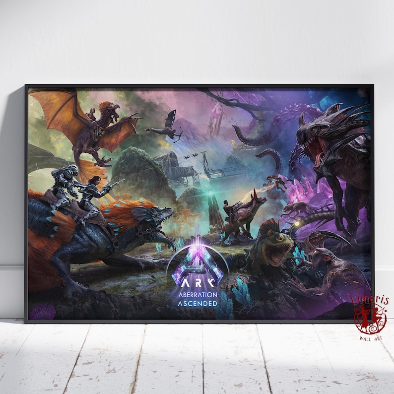 Ark Survival Ascended Poster | Video Game Wall Art | Unframed Canvas ...