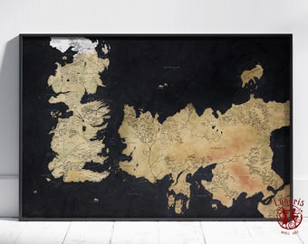 OBTENUE une affiche de carte de Zazzle.be Liste d'envies Vous avez des idées ? Décoration murale Westeros | Impression sur toile sans cadre | Affiche d'émission de télévision cadeau