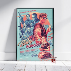 Póster de Baby Driver / Arte mural de Ansel Elgort / Impresión en lienzo sin marco / Póster de película de regalo n.° 2