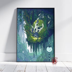 Poster di Hollow Knight / Arte murale di Hallownest / Stampa su tela senza cornice / Poster del gioco regalo