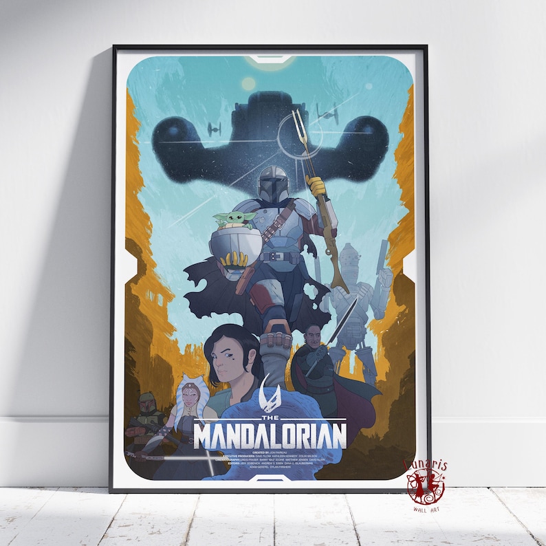 The Mandalorian Poster | Star Wars Wall Art | Unframed Canvas Print ...