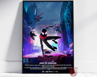 Spider-Man: Across the Spider-Verse Poster | Miles Morales Wall Art | Unframed Canvas Print | Gift Movie Poster