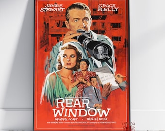 Heckscheiben Poster | James Stuart Wandkunst | Ungerahmt Leinwanddruck | Geschenk Film Poster